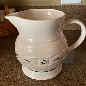 Longaberger Heritage Green Large Pottery Pitcher